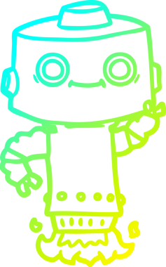 Bir insan tarafından çizilmiş soğuk gradyan robot çizimi