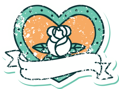 Bir insan tarafından çizilmiş kalp gülü ve bayrağının sembolik dövmeli resmi.