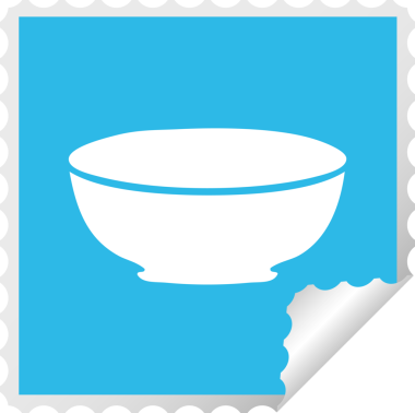 Bir insan tarafından çizilmiş kare soyulmuş tuhaf bir çizgi film kasesi.