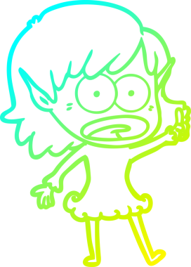 Bir çizgi film karakteri çizimi bir insan tarafından çizilmiş bir elf kızı şok etti.