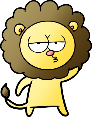 Bir insan tarafından çizilen sıkılmış aslan çizimi.