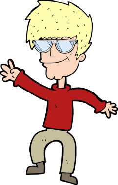 Bir insan tarafından çizilmiş havalı bir adam.