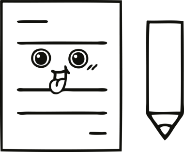 Bir insan tarafından çizilmiş bir test kağıdının çizgi çizimi