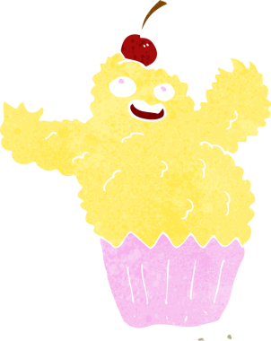 Bir insan tarafından çizilmiş kek canavarı.