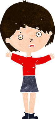 Bir insan tarafından çizilmiş endişeli bir karikatür.