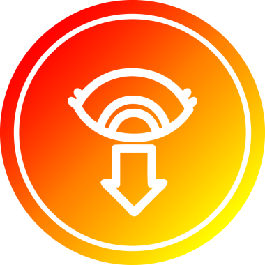 Bir insan tarafından çizilmiş, sıcak eğimli göz yuvarlak simgesi.