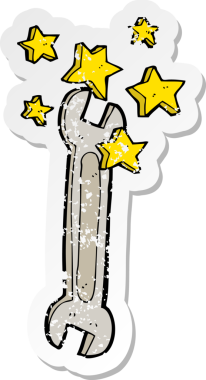 Bir insan tarafından çizilmiş çizgi film anahtarının gerilimli yapıştırması.