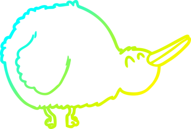 Bir insan tarafından çizilen kivi kuşunun soğuk gradyan çizgisi.