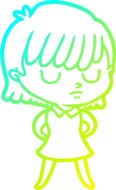 Bir insan tarafından çizilmiş bir karikatür kadın çizimi.