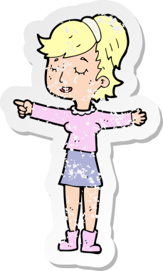 Bir insan tarafından çizilmiş mutlu bir karikatürün gerilimli çıkartması.