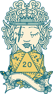 Retro Dövme Tarzı Bir insan tarafından çizilmiş 20 zarlı barbar karakter