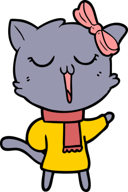 Bir insan tarafından çizilmiş çizgi film kedisi.