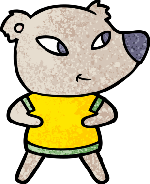 Bir insan tarafından çizilmiş sevimli çizgi film ayısı.