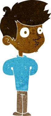 Bir insan tarafından çizilmiş çizgi film çocuğu.