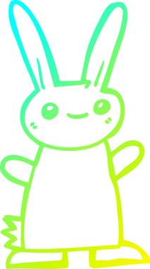 Bir insan tarafından çizilmiş şirin bir çizgi film tavşanı çizimi.