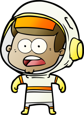 Karikatür bir insan tarafından çizilen astronotu şaşırttı.