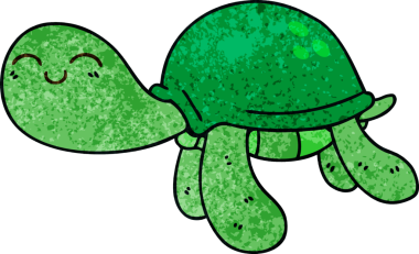 Bir insan tarafından çizilmiş garip bir karikatür kaplumbağa.