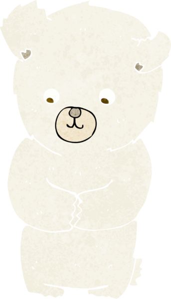 Bir insan tarafından çizilmiş şirin bir kutup ayısı.