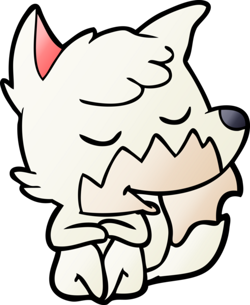 Bir insan tarafından çizilmiş dost canlısı çizgi film tilkisi