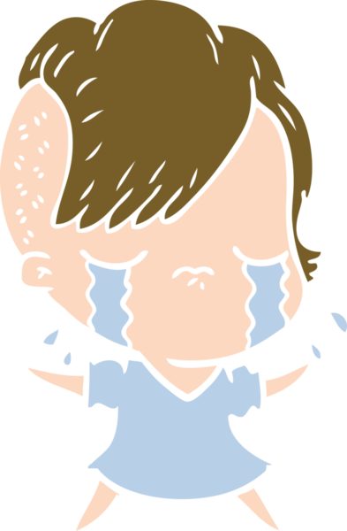 Bir insan tarafından çizilmiş düz renkli karikatür.