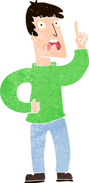 Bir insan tarafından çizilmiş bir şikayeti olan karikatür adamı.