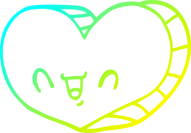 Bir insan tarafından çizilmiş bir aşk karikatürü çizimi.