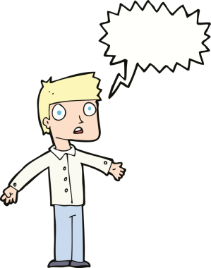 Bir insan tarafından çizilen konuşma baloncuğuyla adamı şok eden çizgi film.