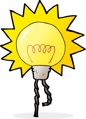 bir insan tarafından çizilmiş karikatür ampulü