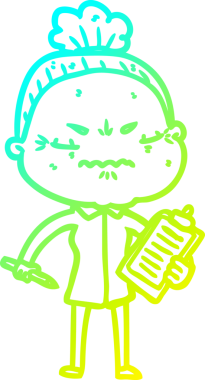 Bir çizgi film çizimi, bir insan tarafından çizilmiş yaşlı bir kadını rahatsız ediyordu.