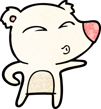 Bir insan tarafından çizilmiş kutup ayısını açıklayan çizgi film