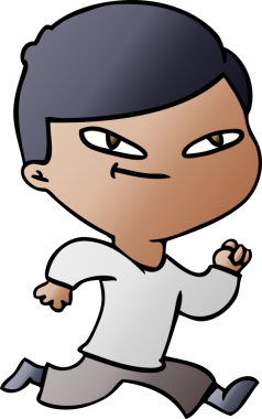 Bir insan tarafından çizilmiş çizgi film çocuğu.