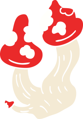 Bir insan tarafından çizilmiş ölümcül mantarlar.