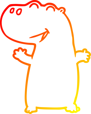 Bir insan tarafından çizilmiş bir çizgi film hipopotam çizimi.