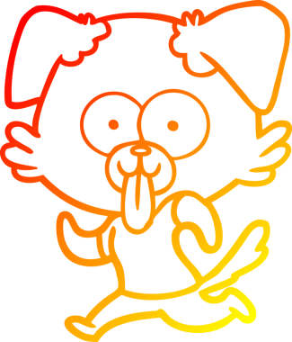 Bir insan tarafından çizilmiş dilli çizgi film köpeği çizimi.