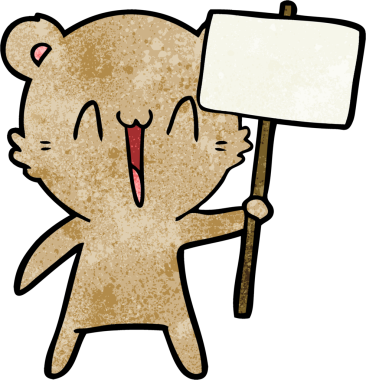 Bir insan tarafından çizilmiş mutlu ayı karikatürü