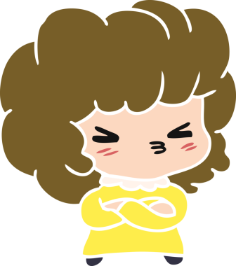 Bir insan tarafından çizilmiş kawai haçı sevimli bir kız çizimi.