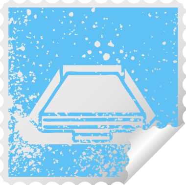 Bir insan tarafından çizilmiş bir posta kutusunun kare soyma etiketi.