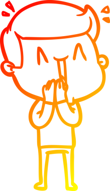 Bir insan tarafından çizilmiş, heyecanlı bir çizgi film çizimi.