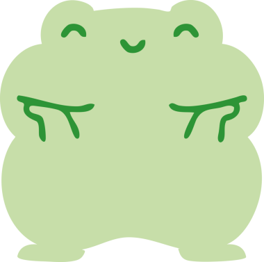 Bir insan tarafından çizilmiş şirin bir kurbağa.