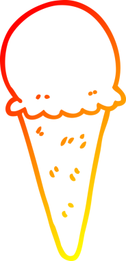 Bir insan tarafından çizilmiş çizgi film dondurmasının sıcak çizgi çizimi
