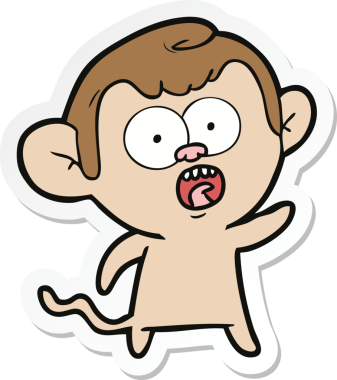 Bir insan tarafından çizilmiş bir karikatür çıkartması.