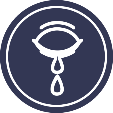 Ağlayan göz yuvarlak simgesi insan tarafından çizilmiş.