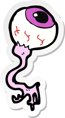 Bir insan tarafından çizilmiş bir karikatür çıkartması.