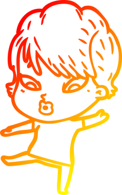 Bir insan tarafından çizilmiş bir karikatür kadın çizimi