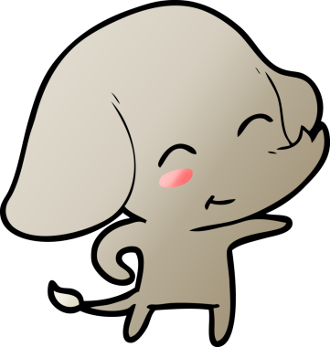 Bir insan tarafından çizilmiş şirin bir fil.