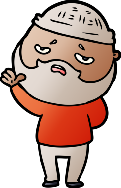 Bir insan tarafından çizilmiş sakallı endişeli bir adam.