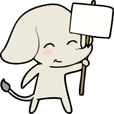 Bir insan tarafından çizilmiş şirin bir fil.