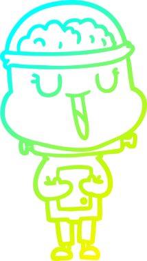 Bir insan tarafından çizilmiş mutlu çizgi film robotu çizimi.