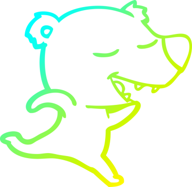 Bir insan tarafından çizilmiş kutup ayısının soğuk çizgi çizimi.