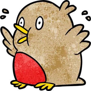 Bir insan tarafından çizilen heyecanlı Robin çizgi filmi